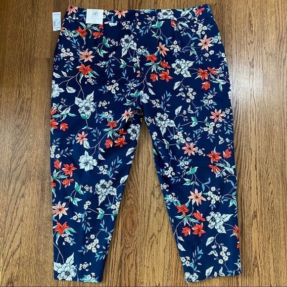 Rod & Ali Signature Fit Blue Floral Print Ankle Pants 16W - Picture 4 of 6